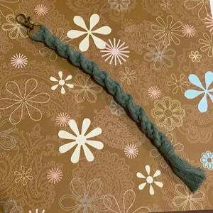 Spiral Macramé Keychain in Sage